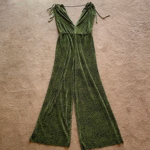 Green Animal Print Jumpsuit by Bershka
